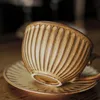Mugs Ceramic Espresso Cups Saucers Coffee China Pottery Travel Fancy Reusabl Taza Ceramica Tea Sets 230825