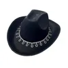 Berets Women Cowboy Hat Water Drop Tassel Rhinestones Western Cowgirl For Wedding Carnival Rave Party Costume Accessories