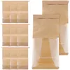 Garrafas de armazenamento 50 Pcs Sacos de Padaria de Papel Multi-função Tratar Embalagem Pão Conveniente Fornecimento Janela Casa Caseira Portátil Transparente