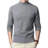 Herrenpullover Pullover Herrenpullover Halber Rollkragenpullover Slim Fit Pullover Knitwea Freizeitkleidung Männliche Modemarke Distressed Solid