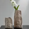 Vases Vase en céramique hydroponique Fleur esthétique luxe Ikebana moderne petite conception plante une Fleur nordique décor à la maison WK50VA