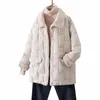 Trench da donna giacche casual in cashmere da donna maniche lunghe larghe spesso autunno inverno caldo cappotto di lana femminile vintage