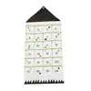 Boîtes de rangement Sac mural à 24 panneaux suspendu Calendrier de Noël Pochette Porte-clés Articles divers Avent Blanc Organisateur Armoire X0X2