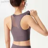 23SS Desginer Yoga Bra Underwear Beautiful Back Sexy Mesh Elastic and Shockproof Gathered Fitness Underwear Training sport