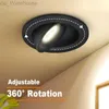 Столовой светодиодные потолочные светильники 7W12W18W20W Dimmable White Black Indoor Spot Light 360 Регулируется для гостиной HKD230825