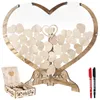 Other Event Party Supplies Wooden Wedding Guest Book Box HeartShaped Vow Drop For Baby Shower Anniversary Graduation Decor 230824