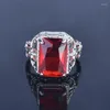 Cluster Rings European And American Selling Vintage Ruby Engagement Cross-border Supply Hand Jewelry Wholesale