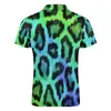 Two Tone Casual Polo Shirts Leopard Print T-Shirts Man Short-Sleeved Custom Shirt Beach Y2K Oversized Clothing Gift Idea HKD230825
