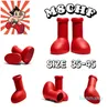 Tasarımcı Botlar Erkek Kadın Astro Boy Büyük Kırmızı Boot Toe Toe Pürüzsüz Kauçuk Fantezi Sihirli Botlar Karikatür Gerçek Hayat Platformuna Kalın Alt Sabahlar