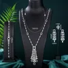 Charm Armband Godki Luxury UAE 4PCS Shell Smycken Set For Women Wedding Necklace Earring Zircon Indian Dubai Bridal Smycken Set 230824
