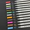Markers 12 Colors Metallic Marker Pen Medium Point Metallic Markers for Rock Painting Black Paper Card Making Scrapbooking Crafts 230825