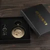 Pocket Watches Vintage Smooth Hollow Mechanical Pocket Watch Steampunk Arabiska siffror Hand Winding FOB Watch Chain Skeleton Pendent Men Women 230825