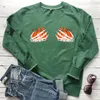 Dameshoodies Pompoen Sweatshirt Skelet Handen Grappig Halloween Grote maten Koreaanse stijl Letter Lange mouwen Street chic Katoen