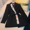 T101 Kadın Takımları Blazers Uzun Kollu Dikiş Baskı Tasarım Düzenli Bayanlar Suit Kore Ofis Kraliçe Blazer 2021 Bahar Sonbahar Out Gare Ceket