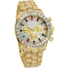 Nouveau ins mode luxe designer coloré diamant calendrier date quartz batterie montres pour hommes femmes multi fonctionnel 299g