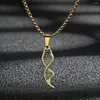 Pendant Necklaces Todorova Stainless Steel DNA Double Helix Necklace For Man Molecules Choker Science Jewelry Teacher Gift