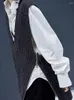 Suéteres femininos mulheres camisola colete sólido v-pescoço zíper lã alta rua chique impressionante design de moda casual na moda elegante legal mc