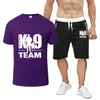 Herren-Trainingsanzüge TRAINER K9 Team Unit Malinois Sommer Freizeit Bequemer Acht-Farben-Kurzarmanzug Lässiges T-Shirt Solide