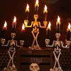 Halloween skelettljusstake Ghost Festival Horror Decoration Props Led Electronic Candle Light Pumpkin Lantern Skull Ornament HKD230825 HKD230827