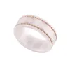 Rose gold designer rings men women white black ceramic ring luxury men jewellery charm letter friendship Italy fashion jewelry wed229B