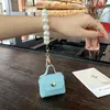 Nyckelringar Söta mini -mynt Purses Pearl Chain Keychain Small Earphone Box Soft Pu Leather Hasp Key Organizer Bag Car Ring Wallet Pouch