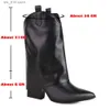 Cowboy 48 Plus Size Design Ankel Women Cowgirl Slip On Pointed Toe Booties Shoes High Heels Fashion Winter Boots T230824 3546