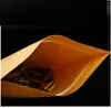 50Pcs/lot Oval Kraft Paper Bag Gifts Wrap Window Zip lock Empty Dried Food Fruit Tea Gift package Self Sealing Zipper Stand up Bags W23-261