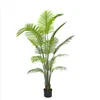 Decorative Flowers 120-160CM Nearly Natural Plants Home Decoration Ombre Kwai Bonsai Artificial Washington Palm Green Tree With Cement Pot