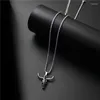 Pendant Necklaces Vintage Punk Bull Head Skull Necklace Stainless Steel Silver Color Leaf For Women Femme Collares De Moda 2023