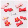 Cat Costumes Pet Dog Hair Clips Dogs Pink Flower Heart Clip Bow Cute Decoration Puppy Bows for Small Supplies Headwear 230825