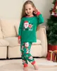 Familjsmatchande kläder Familj Matchande julpyjamas Xmas Green Pyjamas Santa Claus Print Pappa Mommy and Me Christmas Costume Dog Clothes 230825