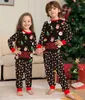 Bijpassende familie-outfits Kerst familie bijpassende pyjama set Kerstmis herten Kerstman print Pjs volwassen kinderkleding outfit set baby jumpsuit hondenkleding 230825