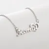 Pendentif Colliers Sipuris nom personnalisé collier pour femmes personnalisé lettre coeur plaque signalétique en acier inoxydable chaîne croisée en gros 230825