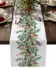 Chemin de table Noël Eucalyptus Sapin Robin Noël Décor À La Maison Chemin De Table Décoration De Mariage Nappe Cuisine Chemins de Table 230824