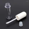 Botellas de almacenamiento Tubos de varita de brillo de labios vacíos Recipiente de plástico transparente redondo Tapa blanca 4,4 ml Embalaje recargable cosmético 30 piezas 50 piezas