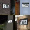 Dekoracje ogrodowe Dom numer drzwi cyfrowe światło słoneczne Znaki adresu LED Numer drzwi cyfry montowania ściennego numer adresu domowy tablica światła 230824
