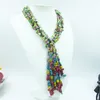 Halsband 3 Stränge aus natürlichen Perlen/Halbedelsteinen. All-Match-einfacher Damenpullover mit langem Rockschmuck. 130cm