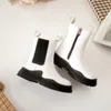 Kids Designer Shoes Toddler Boots Boys Girls Leather Sneakers Children Youth Chelsea Platform Boot Colored Matin Booties Rubber Outsole Elastic White S38g#