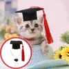 Vêtements pour chiens Saison de remise des diplômes Mini Accessoires pour animaux de compagnie Bachelor Hamster Costume Chapeau Casquette Cadeau