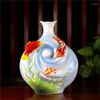 Wazony jingdezhen wazon ceramiczny podwójna perłowa porcelanowa modułki Łabędźce, gdy Zwiastowanie Ryby wyposażenie domu dekoracyjne dekorat