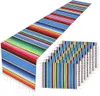 Tafelloper 9-pack Mexicaanse gestreepte tafelloper met placemats Katoenen eettafeldecoratie voor Cinco de Mayo Mexicaanse Fiesta Party Bruiloft 230824