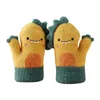 Party Favor Enfants Mignon Dessin Animé Dinosaure Chaud Épais Tricoté Mitaines Bébé Suspendu Cou Gant D'hiver Doux Enfants Gants 2pcs / paire Q521