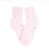 Femmes chaussettes Harajuku planète Point fil drôle japonais créatif lune étoiles chaud hiver mignon nouveauté Femme Sokken Meias