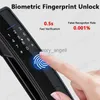 Smart Lock completamente automatico Tuya Wifi Biometrico Digitale Keyless Home Entry Door Lock Impronta digitale / Password / Scheda / App Sblocco remoto HKD230825