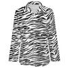 Damenblusen Schwarz Weiß Zebra Lässige Bluse Langarm Animal Print Kawaii Frau Basic Übergroßes Hemd Design Kleidung Geburtstagsgeschenk