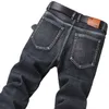 Jeans pour hommes Hiver Hommes Noir Slim Fit Stretch Épais Velours Pantalon Chaud Casual Pantalon Polaire Mâle Plus Taille Vêtements 230825