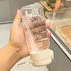 Mugs 350ml Cartoon Water Bottle with Straw Cute Plastic Drinking Portable Leakproof Drinkware for Milk Coffee Tea 230825