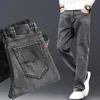 Jeans masculinos baggy jeans retos para homens clássicos mens cowboy calças regulares calças jeans elástico tubo apertado casual baixo aumento goth empilhado xs 230825