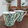 Tasses Style européen rétro céramique tasse à café créatif peint à la main fleurs tasse thé lait petit déjeuner maison bureau Drinkware 230825