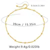 Kedjor mode pläterad med 18k guldkvinnor kort halsband Enkel små pärlmetallpärlor hänge dagslitage smycken tillbehör
